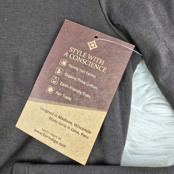 Fair Indigo Organic Pima Cotton Cowlneck Dress Size Small - Picture 6 of 12